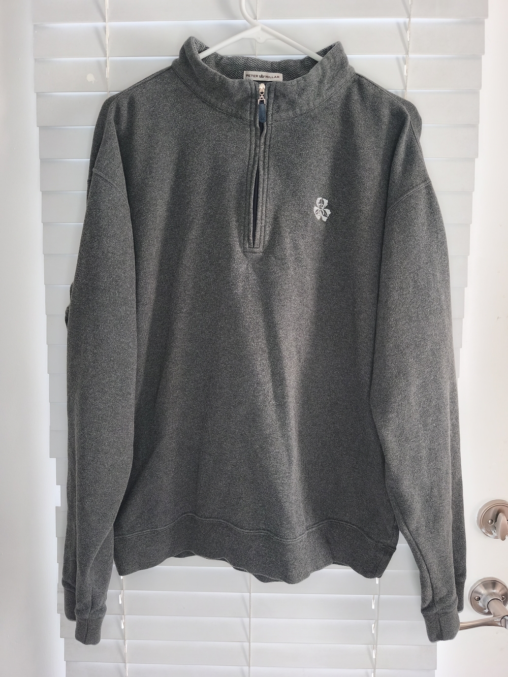 Peter Millar Skull & Clubs 1/4 Zip Pullover Mens Gray Golf Ramsey CC Korea XL
